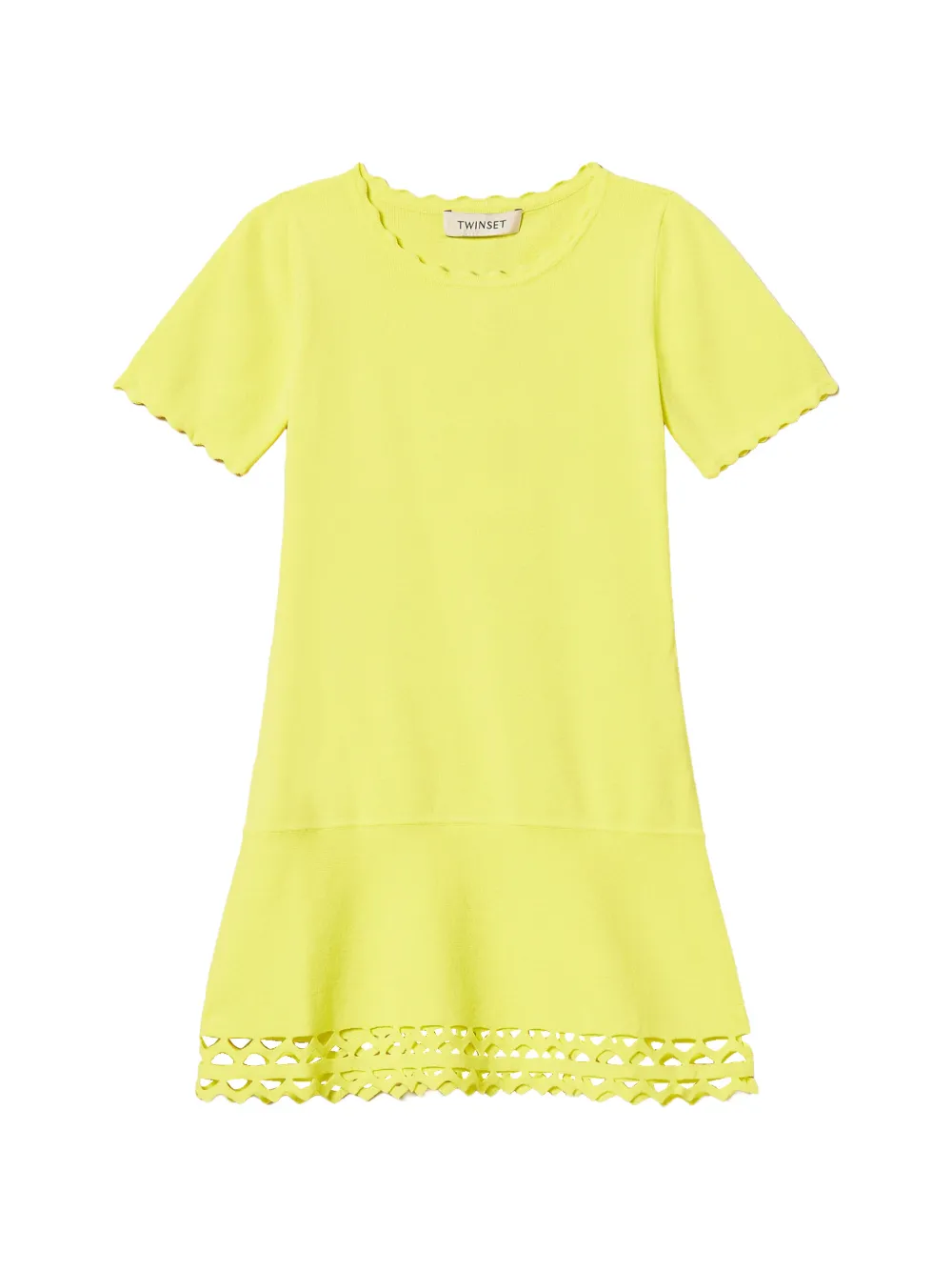 TWINSET Kids Abito con orlo a smerlo - Giallo