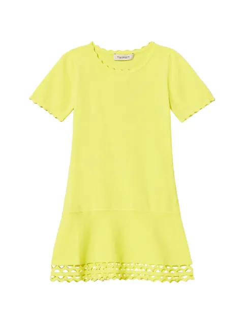 TWINSET Kids robe en maille à bords festonnés