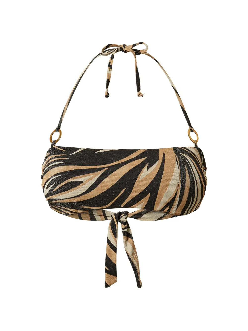 TWINSET zebra-print bandeau bikini top - Nero