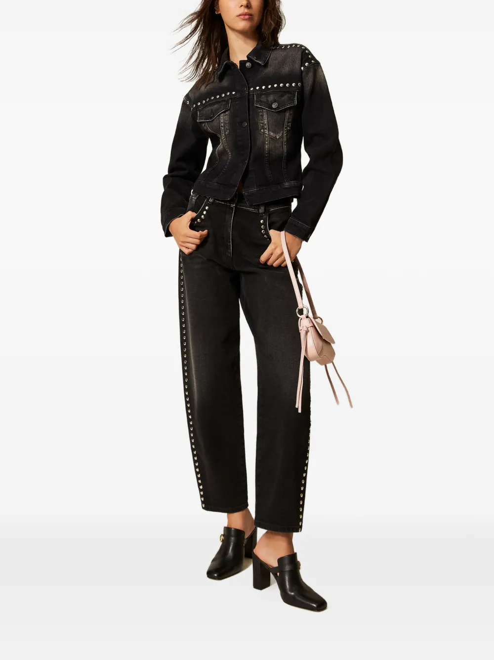 TWINSET studded-detail jeans - Zwart