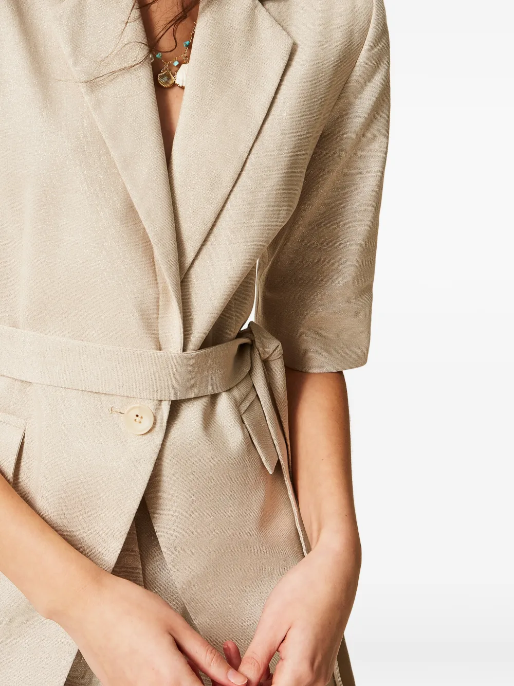 TWINSET Blazer met korte mouwen Beige