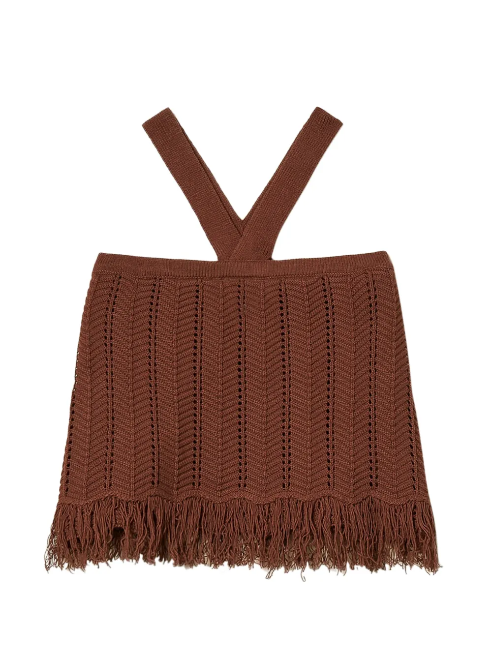 TWINSET fringed knitted top - Braun