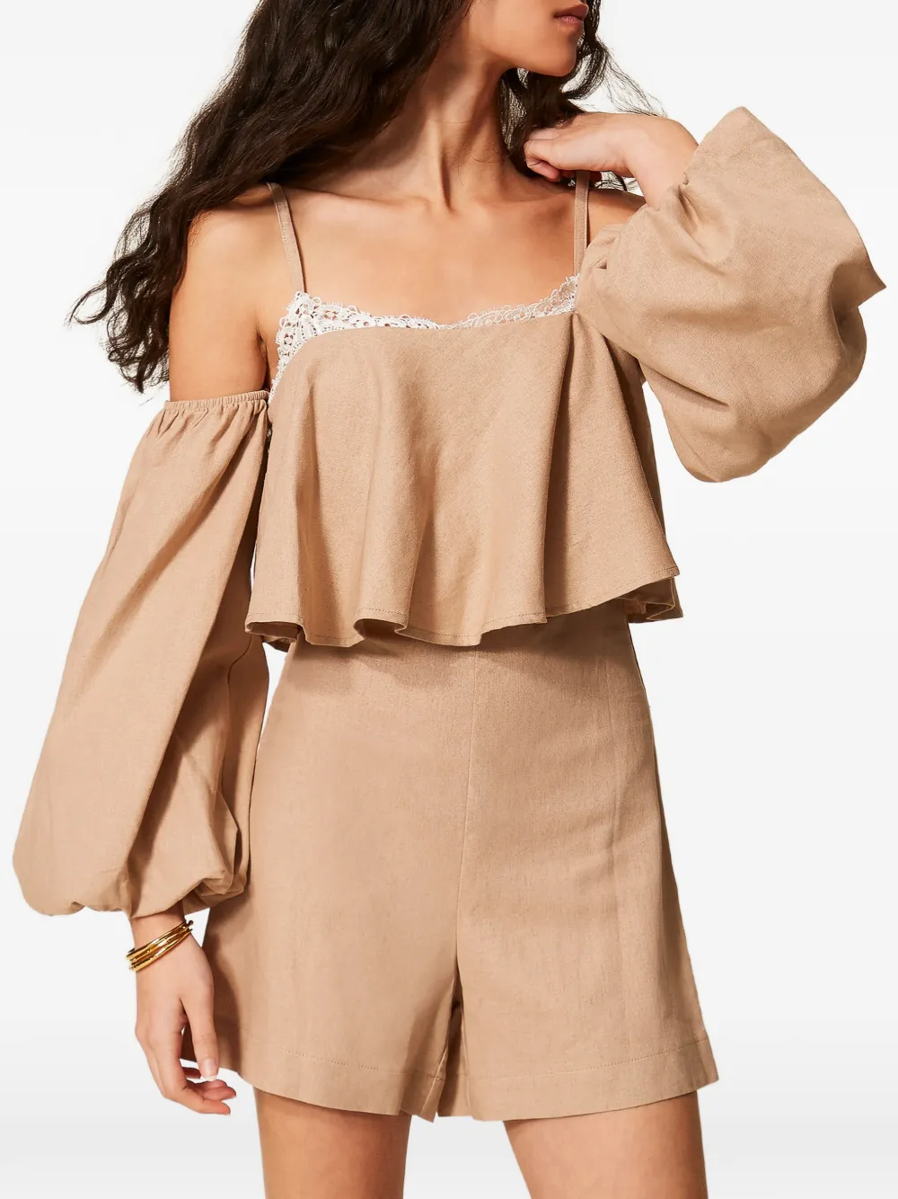  Twinset Lace-detail Playsuit - Neutrals 