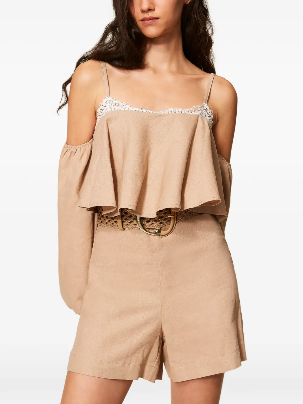  Twinset Lace-detail Playsuit - Neutrals 