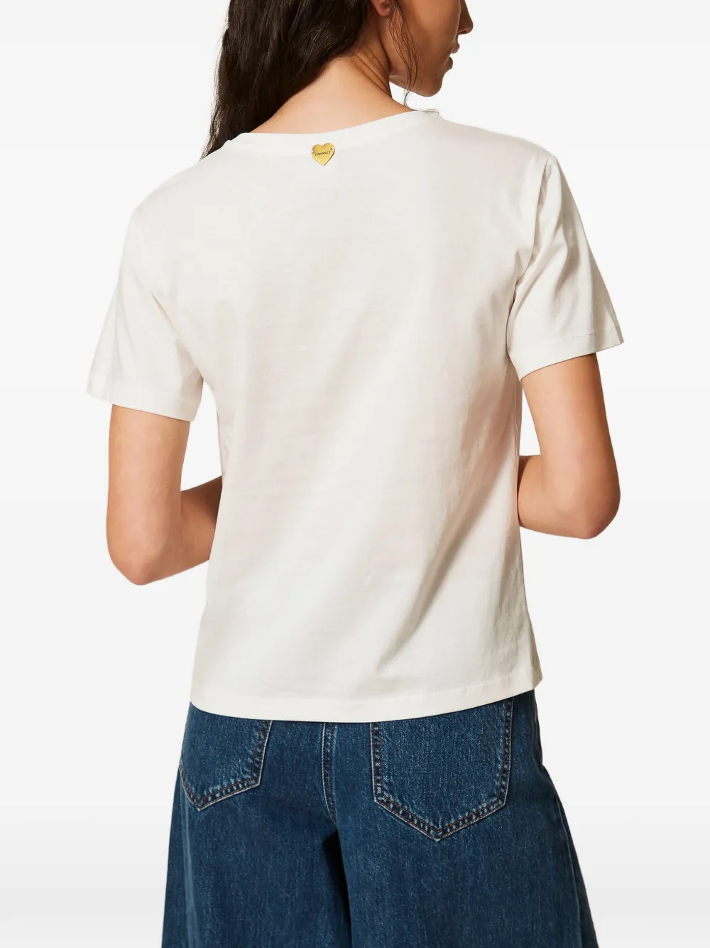 TWINSET Gehaakt T-shirt met bloemen Wit