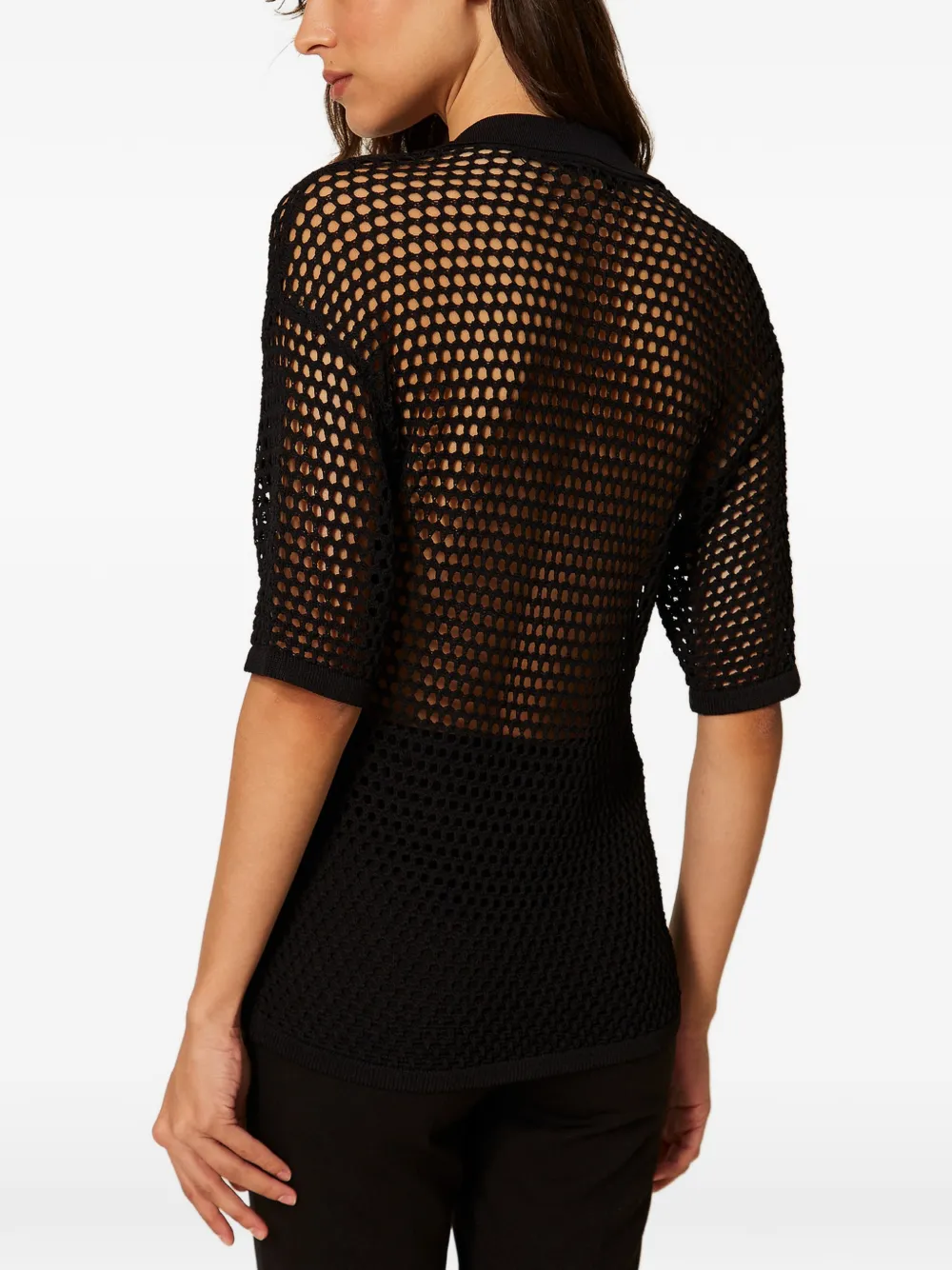  Twinset Pocket Polo Top - Black 