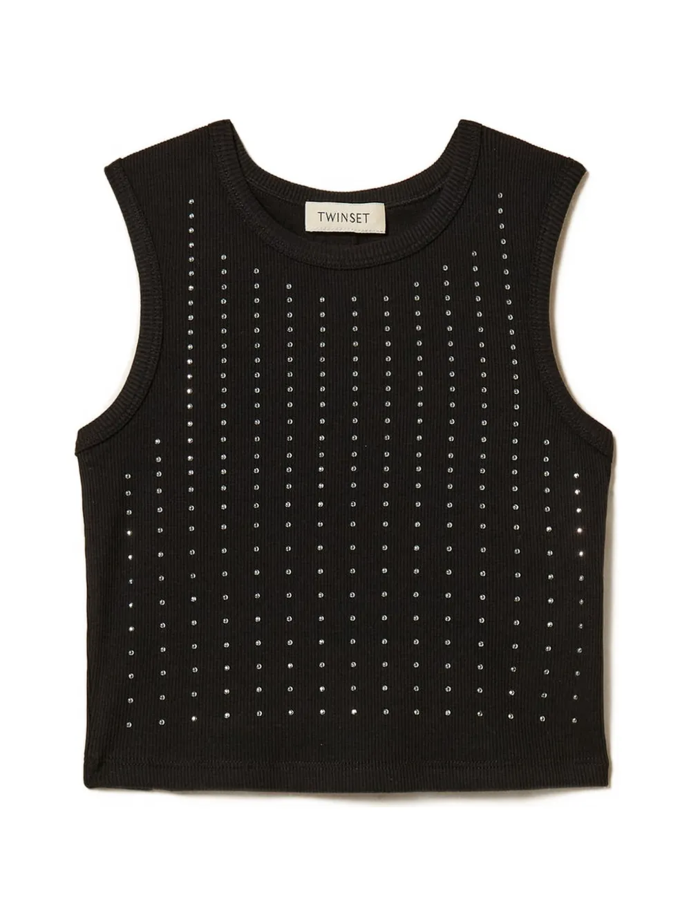 TWINSET Kids ribbed studded T-shirt - Nero