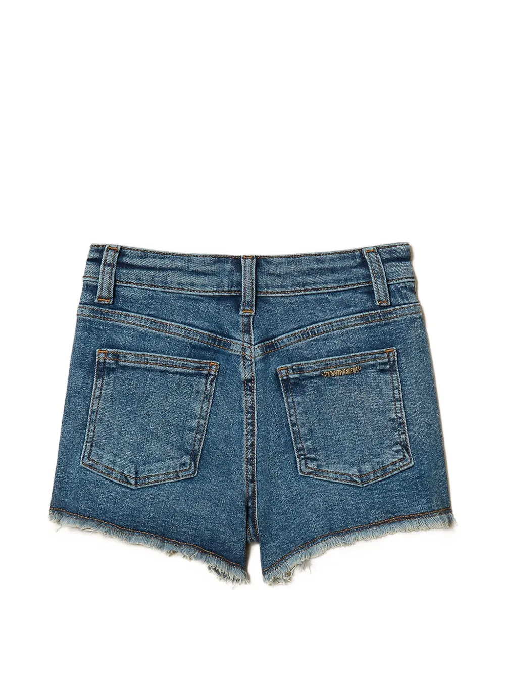  Twinset Kids Studded Denim Shorts - Blue 
