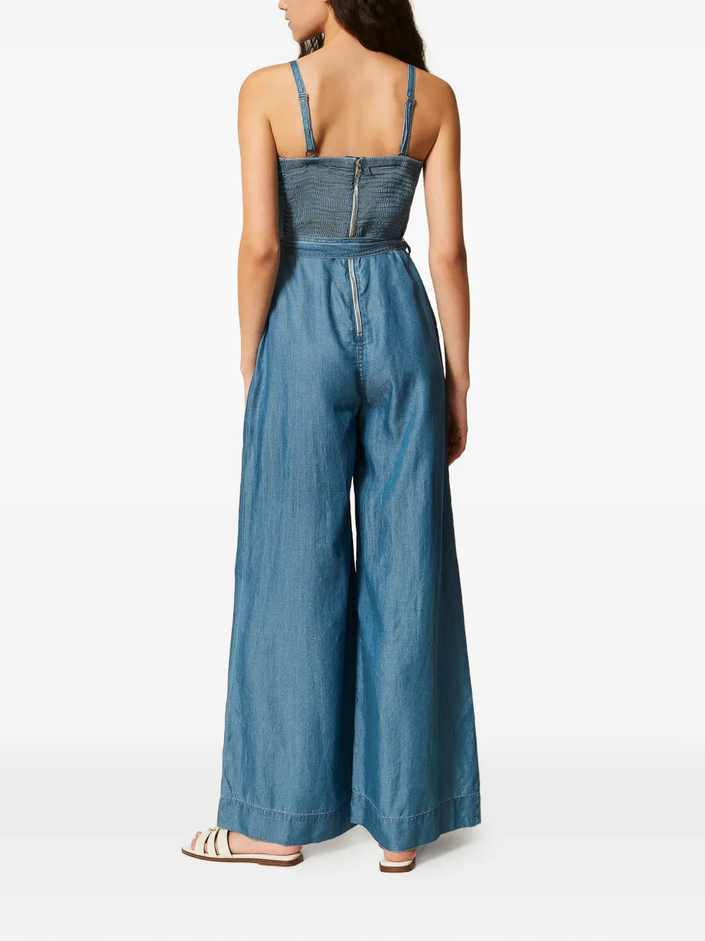 TWINSET Jumpsuit met wijde pijpen Blauw