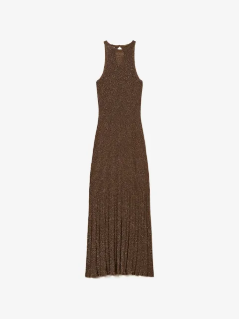 TWINSET long linen knit dress with lurex