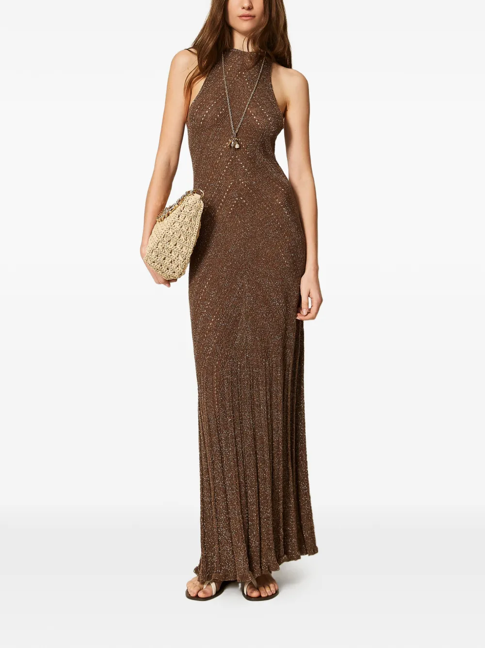 TWINSET Maxi-jurk Bruin