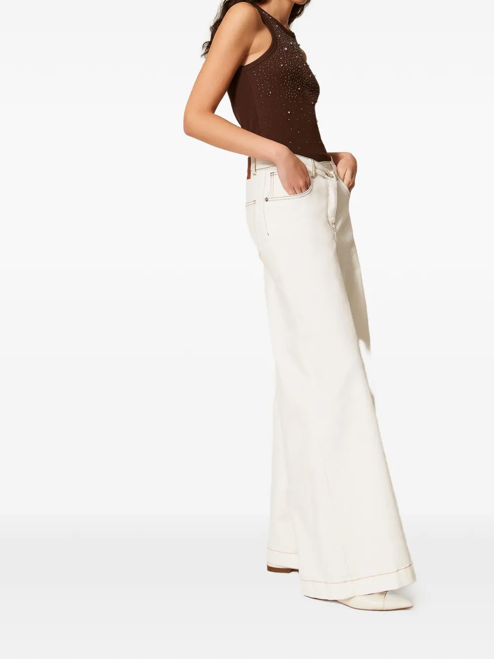  Twinset Wide-leg Jeans - White 