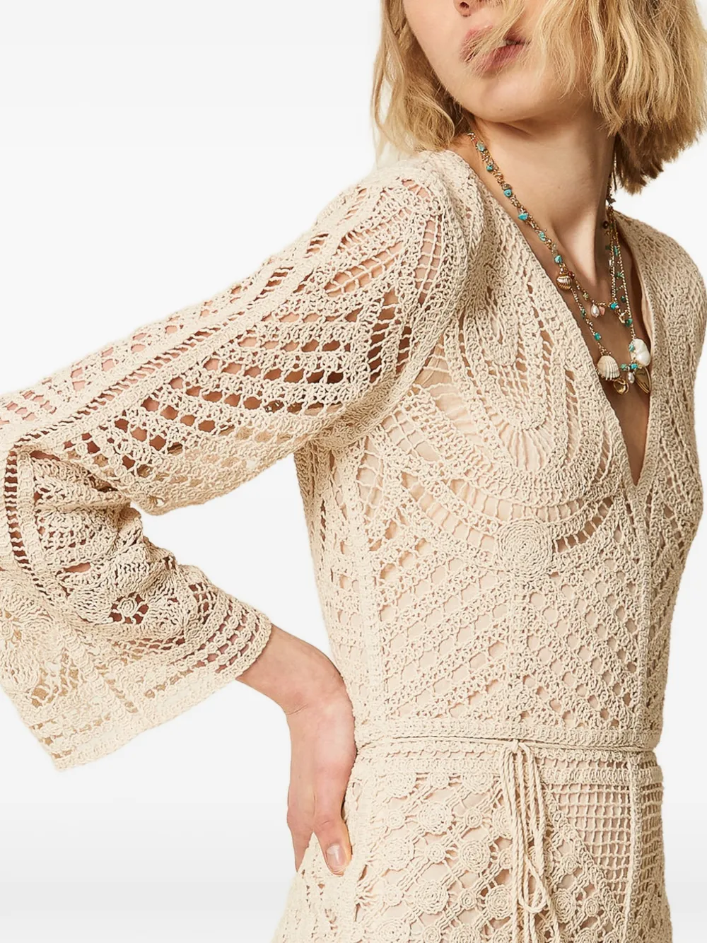  Twinset Crochet-knit Playsuit - White 