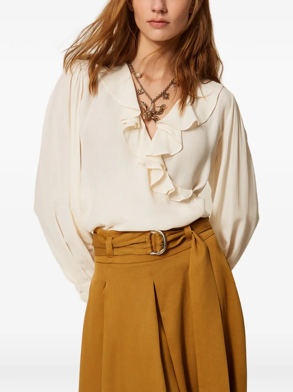  Twinset Ruffled Blouse - Neutrals 