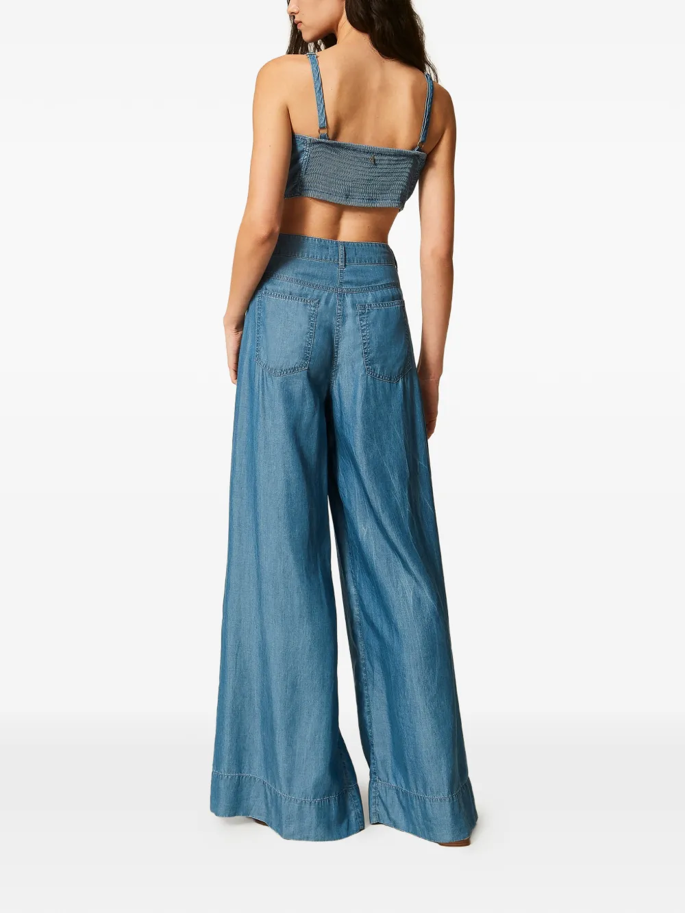 TWINSET High waist palazzo broek Blauw