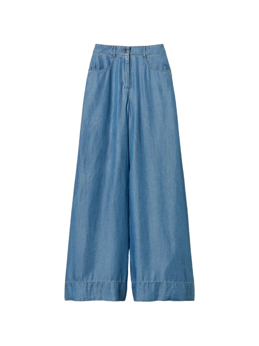 TWINSET Pantaloni a palazzo con vita alta - Blu