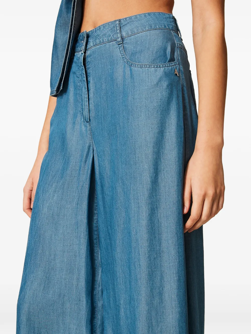 TWINSET High waist palazzo broek Blauw