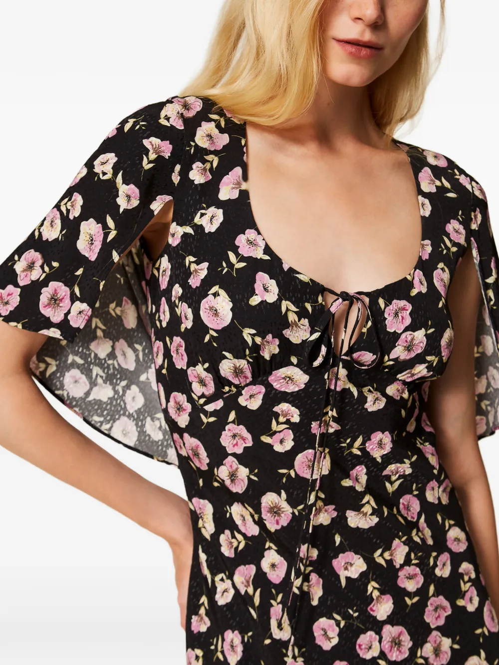 TWINSET Maxi-jurk met bloemenprint Zwart