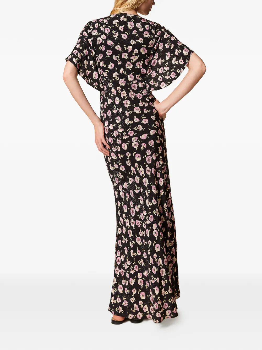 TWINSET Maxi-jurk met bloemenprint Zwart