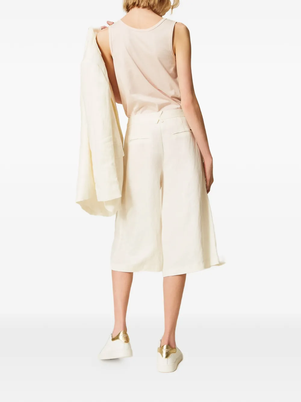 TWINSET Geplooide bermuda shorts Wit