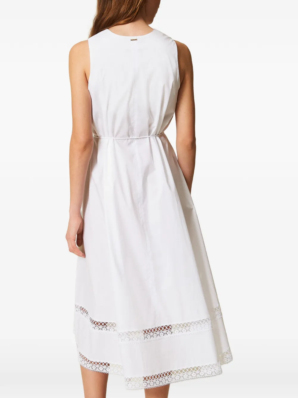 TWINSET Midi-jurk met V-hals Wit