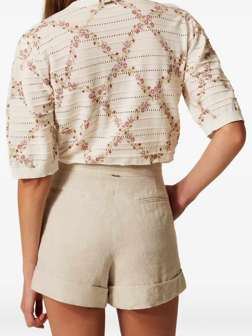 TWINSET Vest met kersen-print Beige