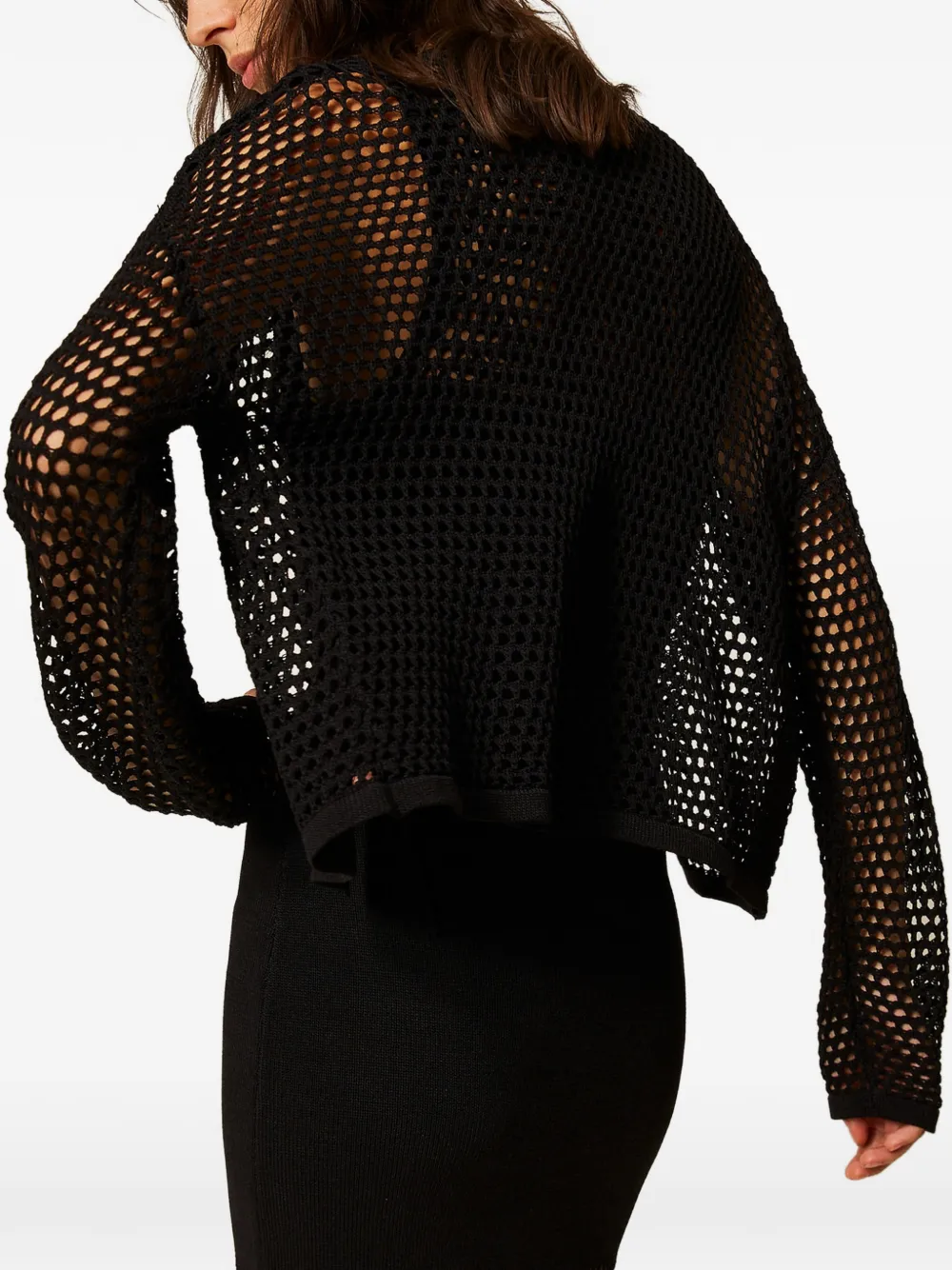 TWINSET Mesh gebreid vest Zwart