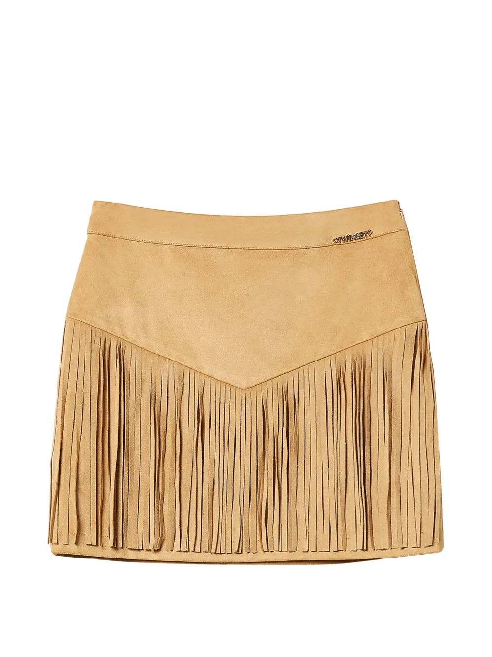 TWINSET Kids fringed-detail mini skirt - Toni neutri