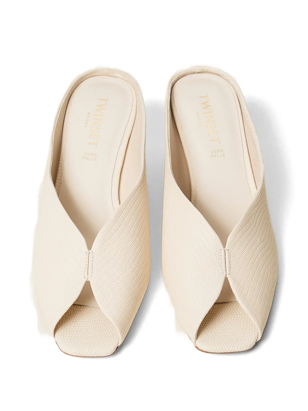 TWINSET tejus-print mules Beige