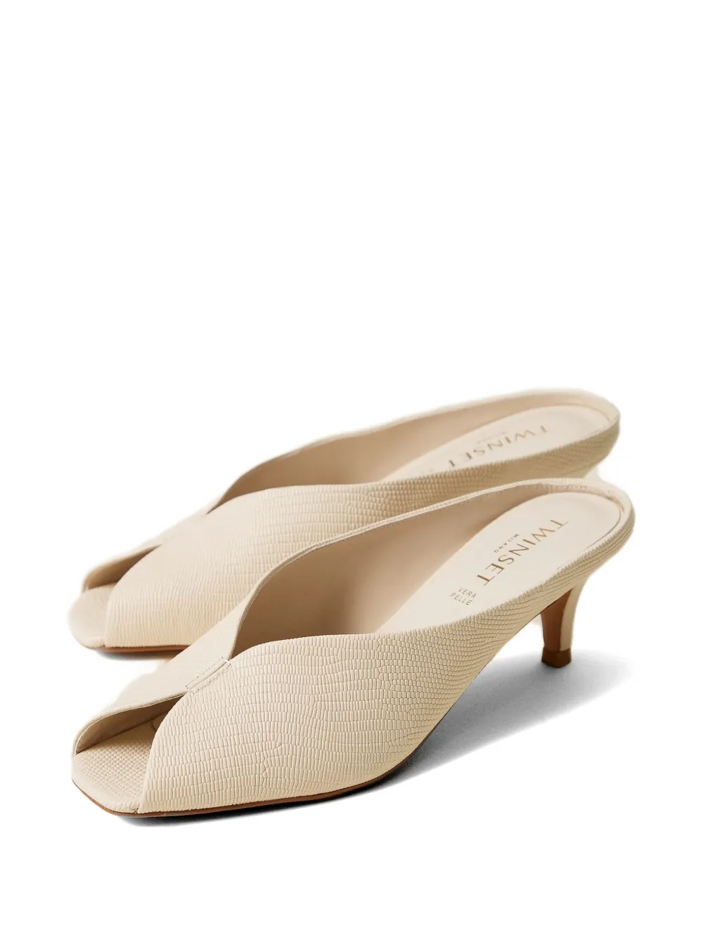 TWINSET tejus-print mules Beige