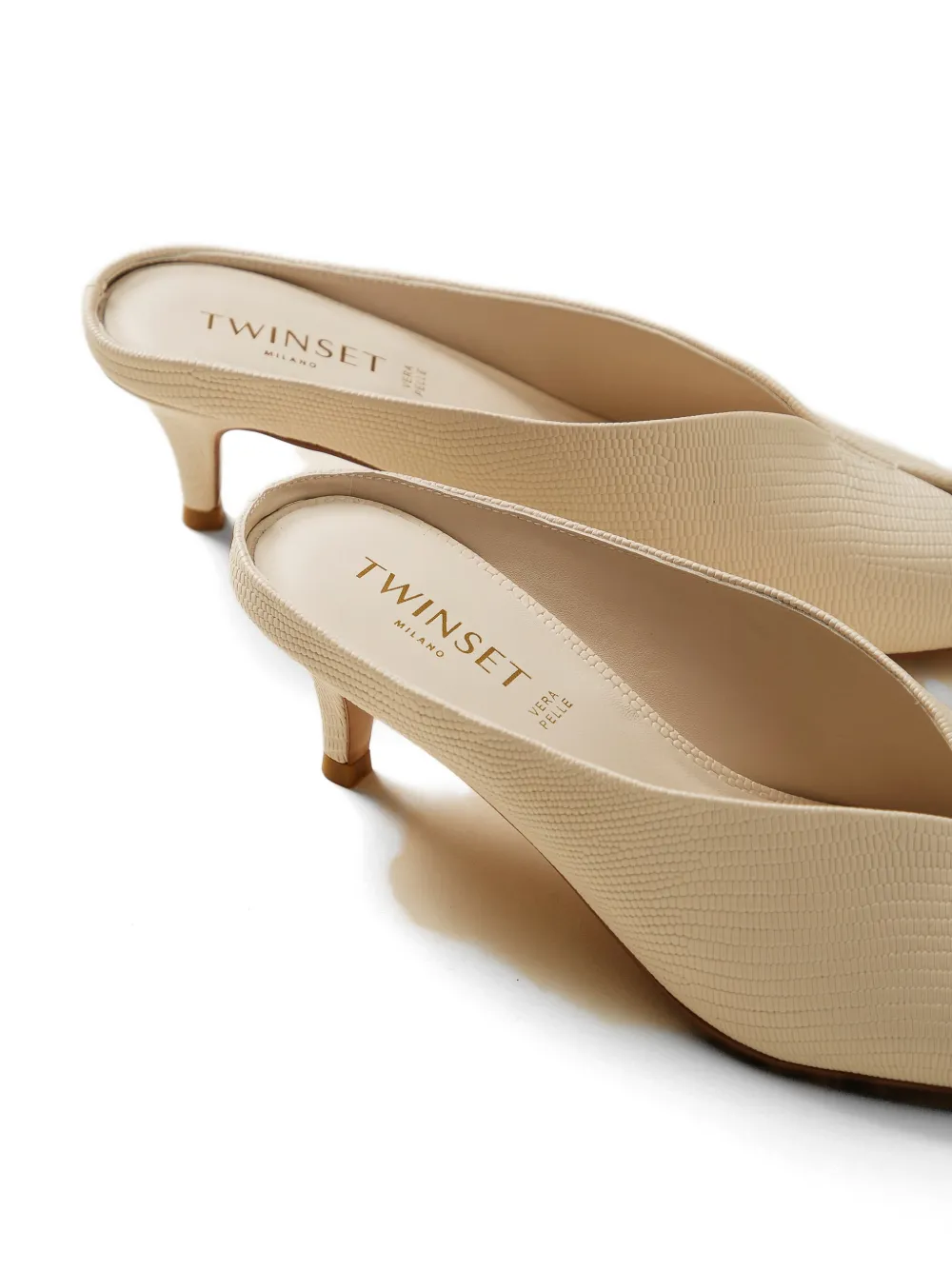 TWINSET tejus-print mules Beige