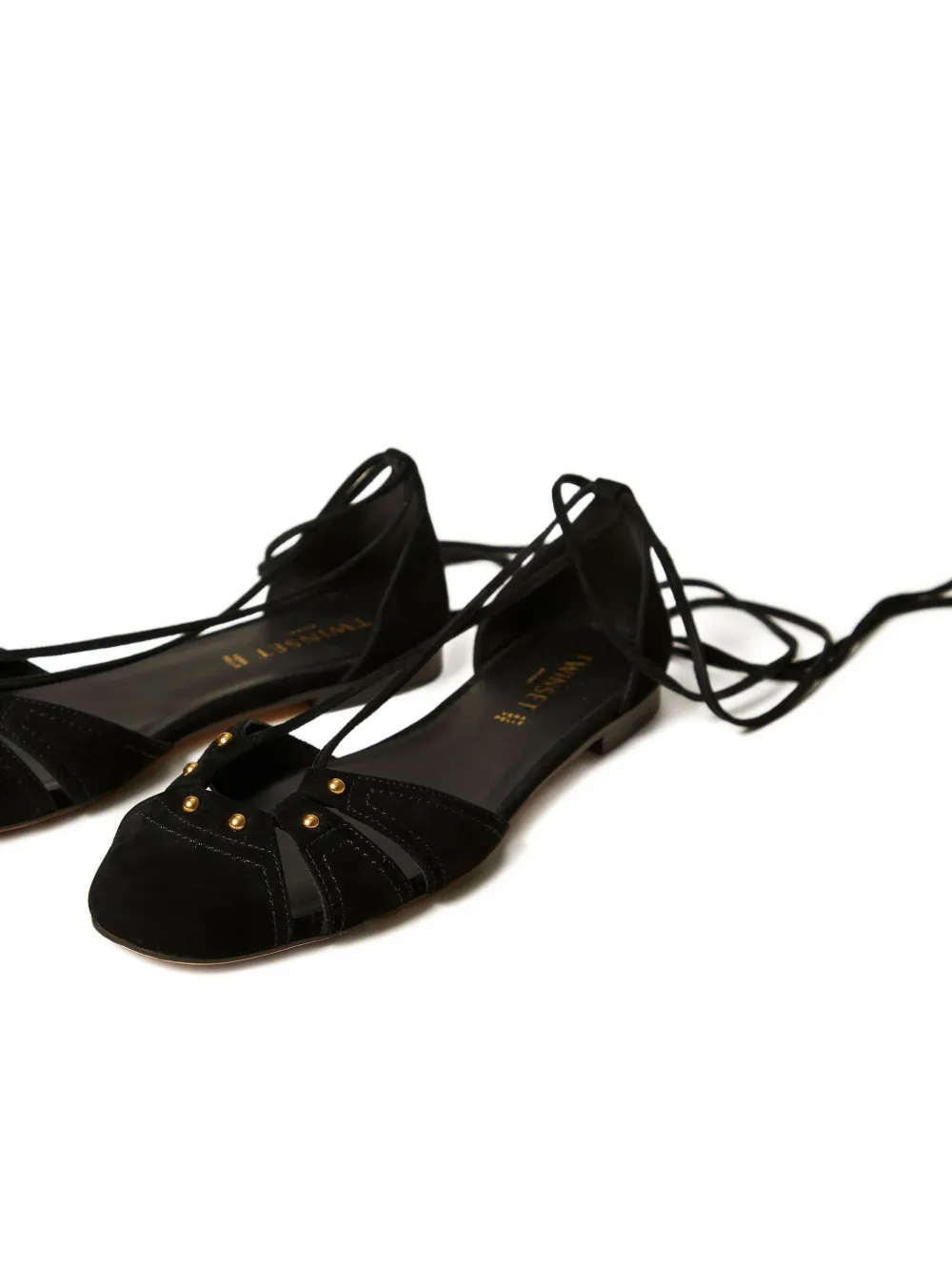 TWINSET Leren muiltjes Zwart