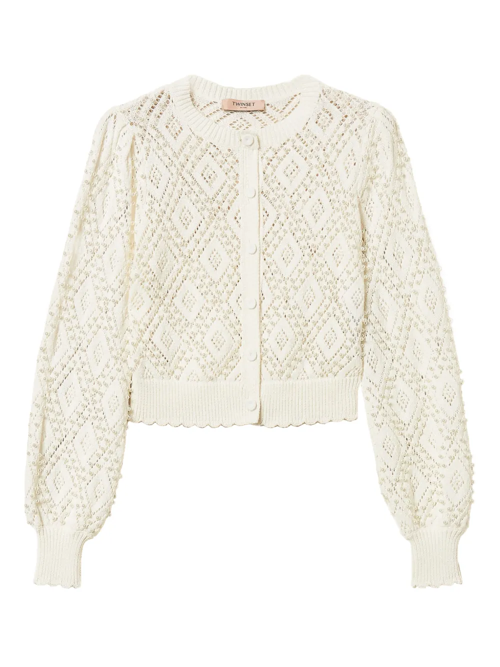 TWINSET Cardigan con perle sintetiche - Bianco