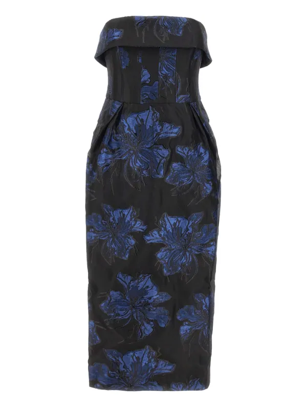 Rebecca Vallance Off-the-shoulder Floral-print Dress in Black
