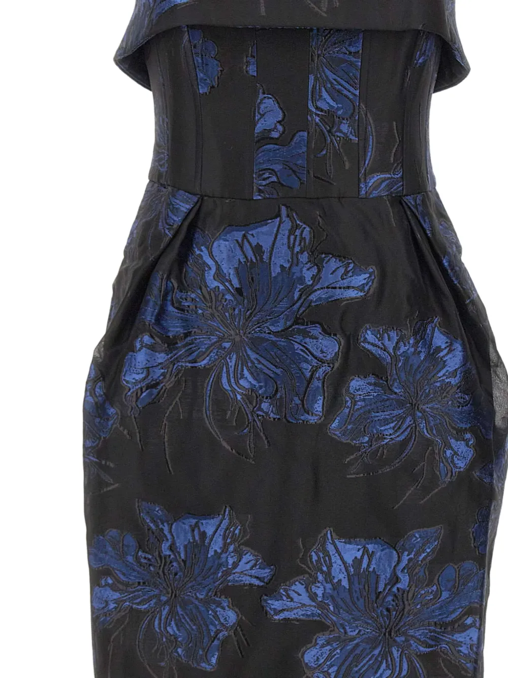 Rebecca Vallance Assymetrische jurk met bloemenprint Zwart