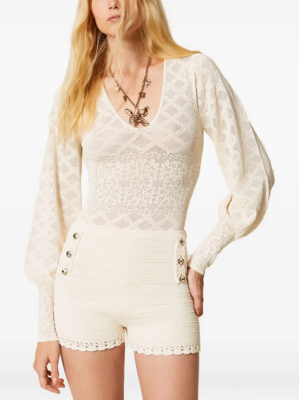 TWINSET Gestrickter Body - Nude