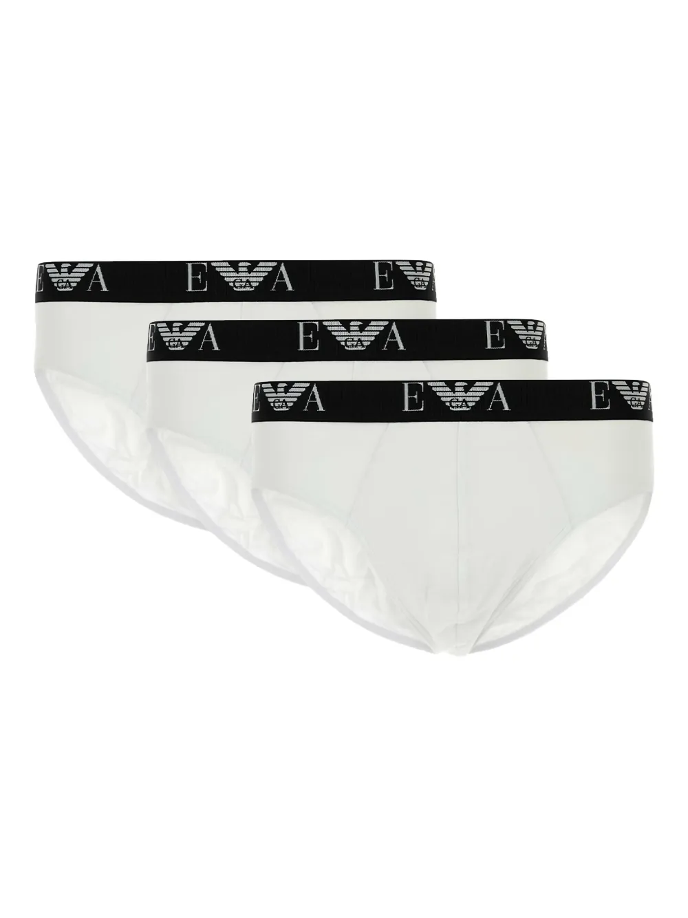 Emporio Armani logo-detailed briefs (pack of three) - Bianco