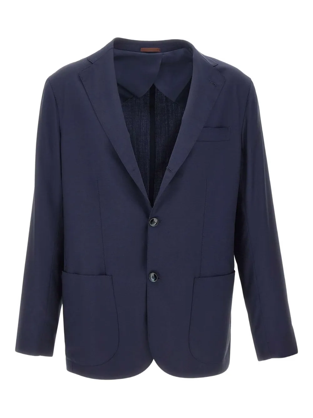Barba chest-pocket three-button blazer | Blue | Image 1