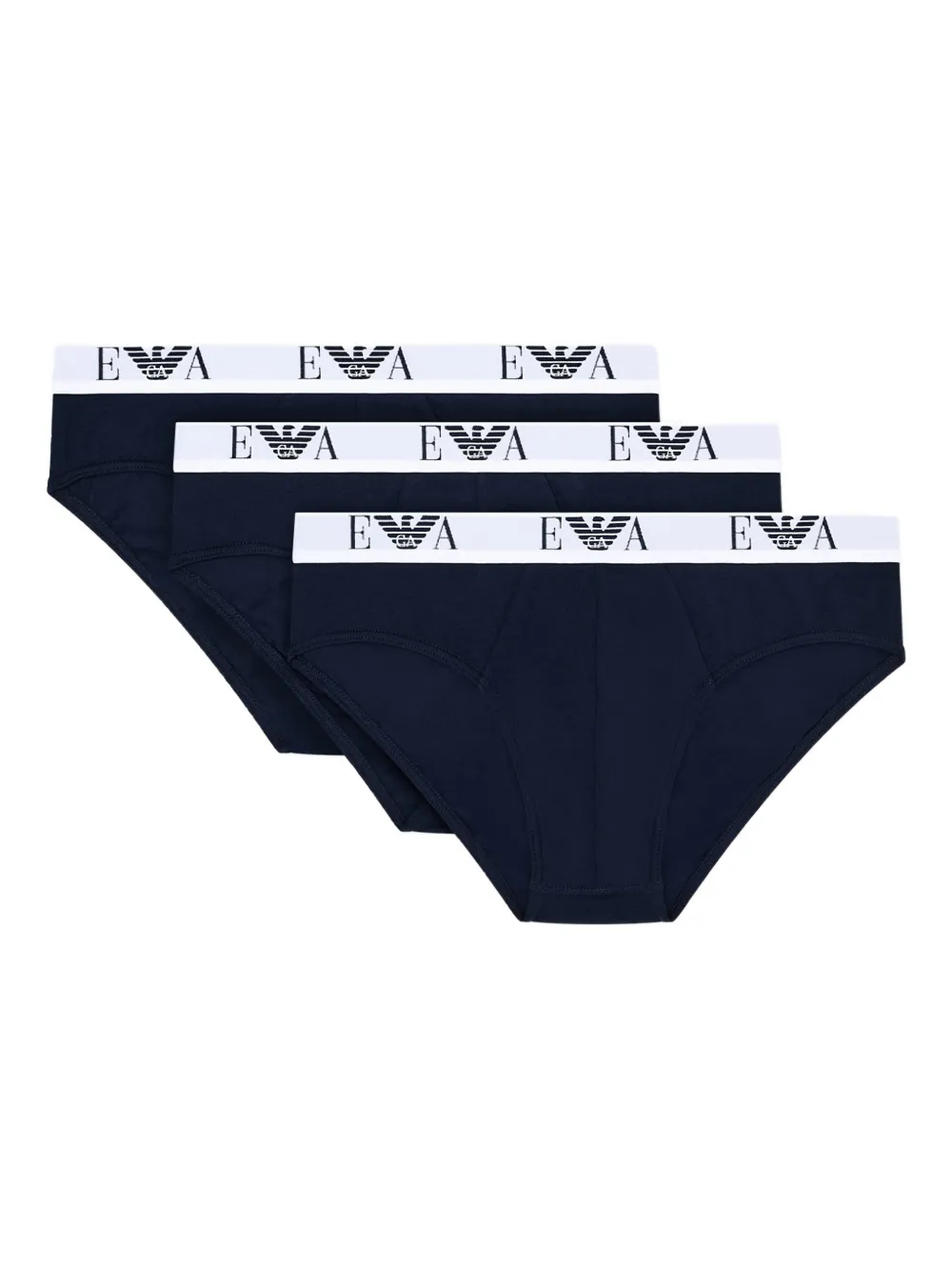 Emporio Armani elasticated-waistband logo-detailed briefs (pack of three) - Blu