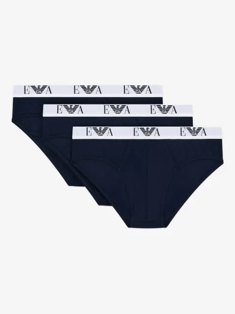 Emporio Armani elasticated-waistband logo-detailed briefs (pack of three)