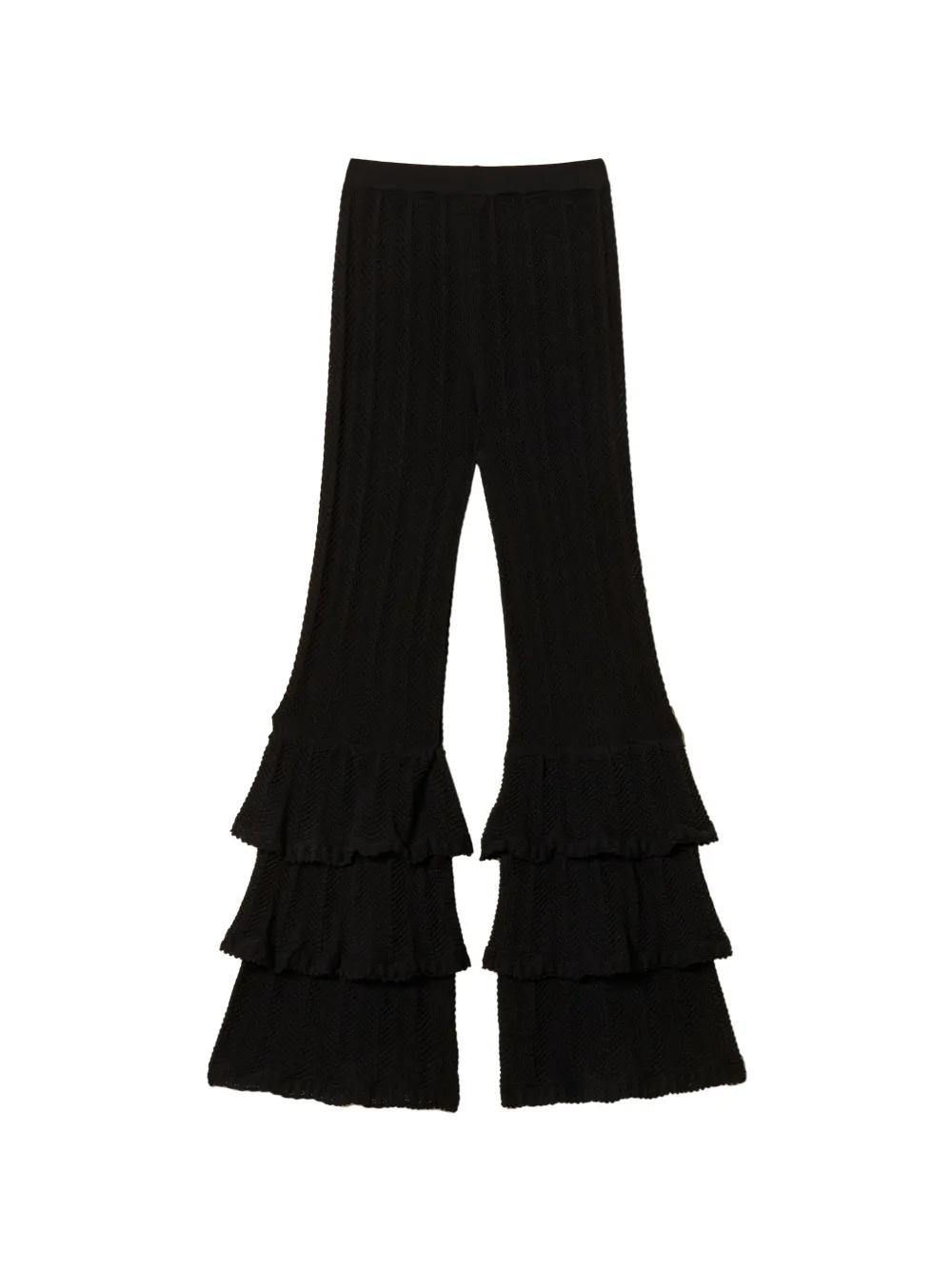 TWINSET ruffled knitted trousers - Nero
