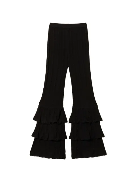 TWINSET knit trousers with ruffles