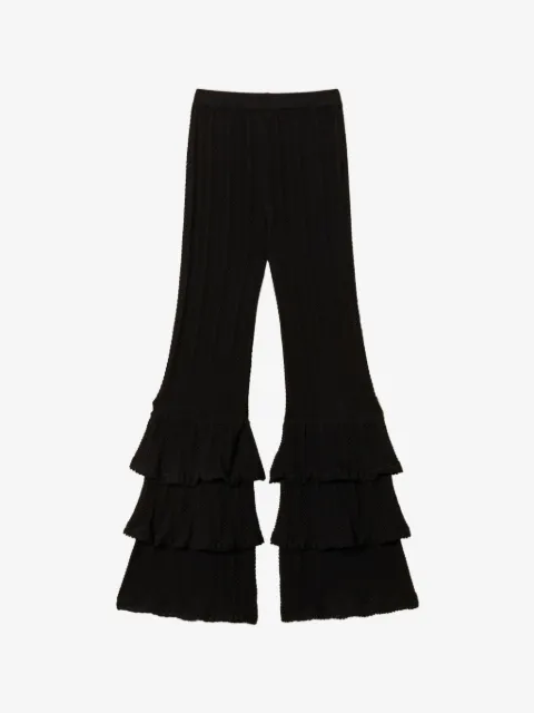 TWINSET knit trousers with ruffles