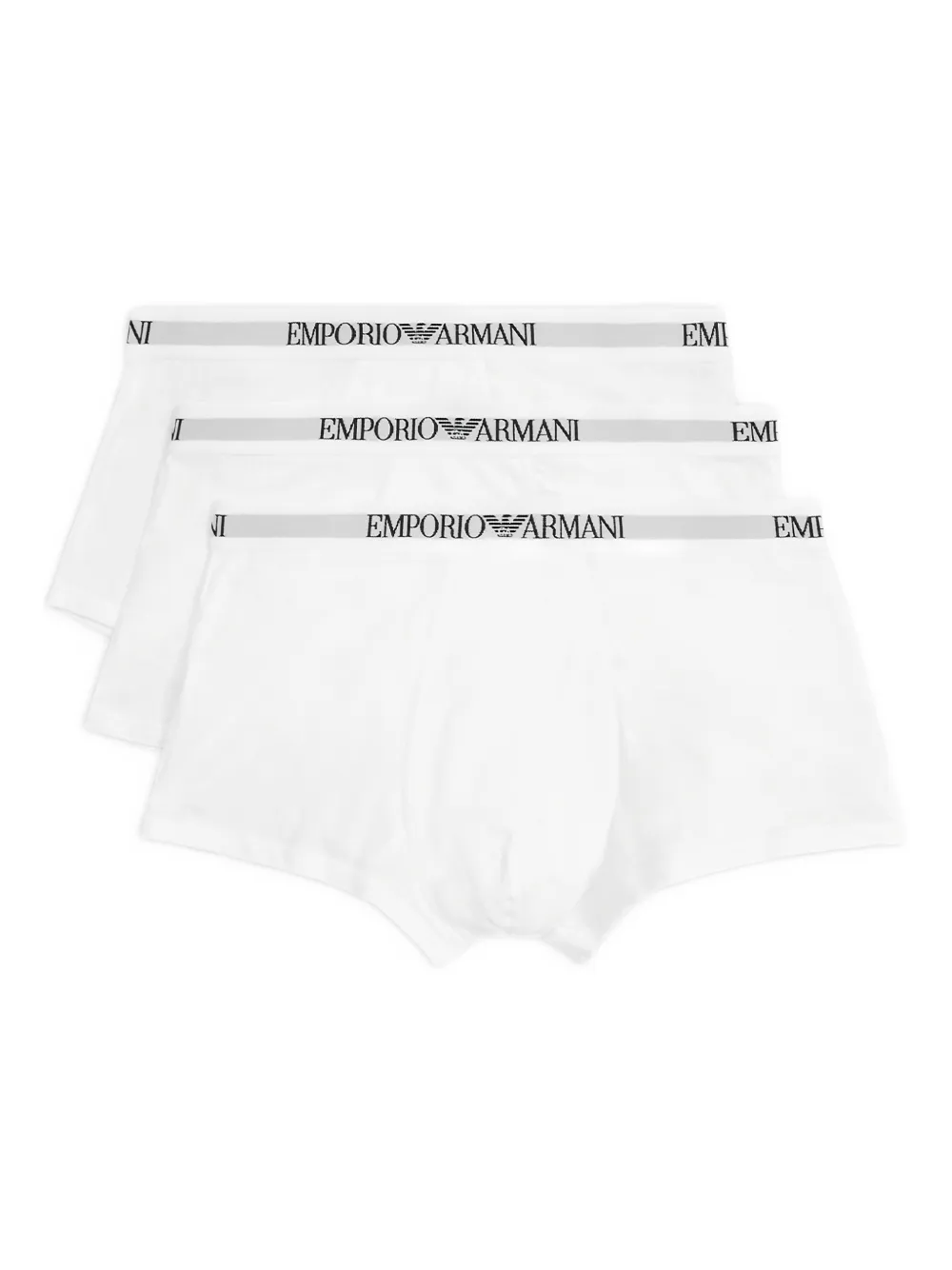 Emporio Armani logo-waistband boxers (set of three) - Bianco