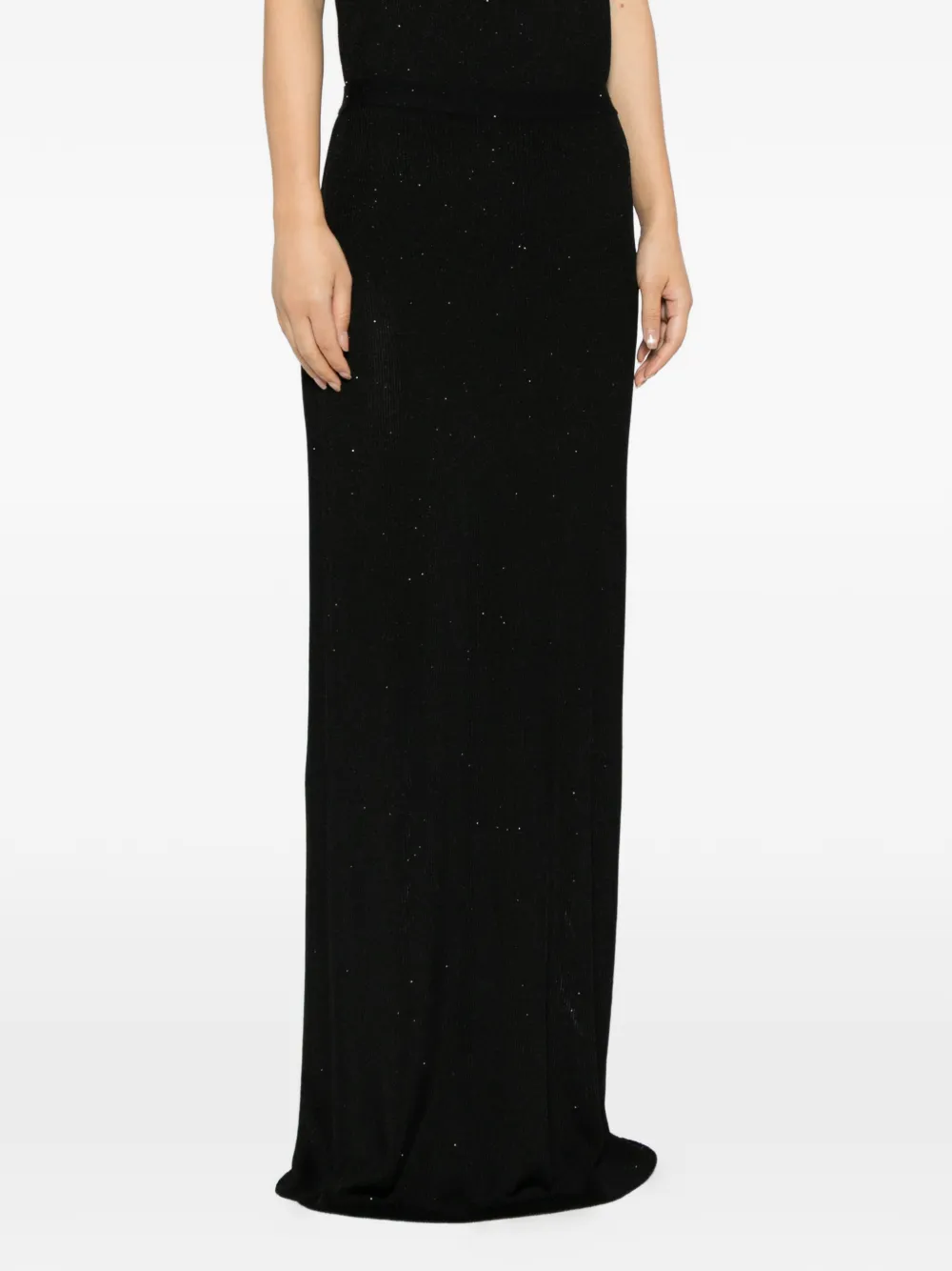 Tom Ford Sequin-embellished Ribbed Skirt In Black