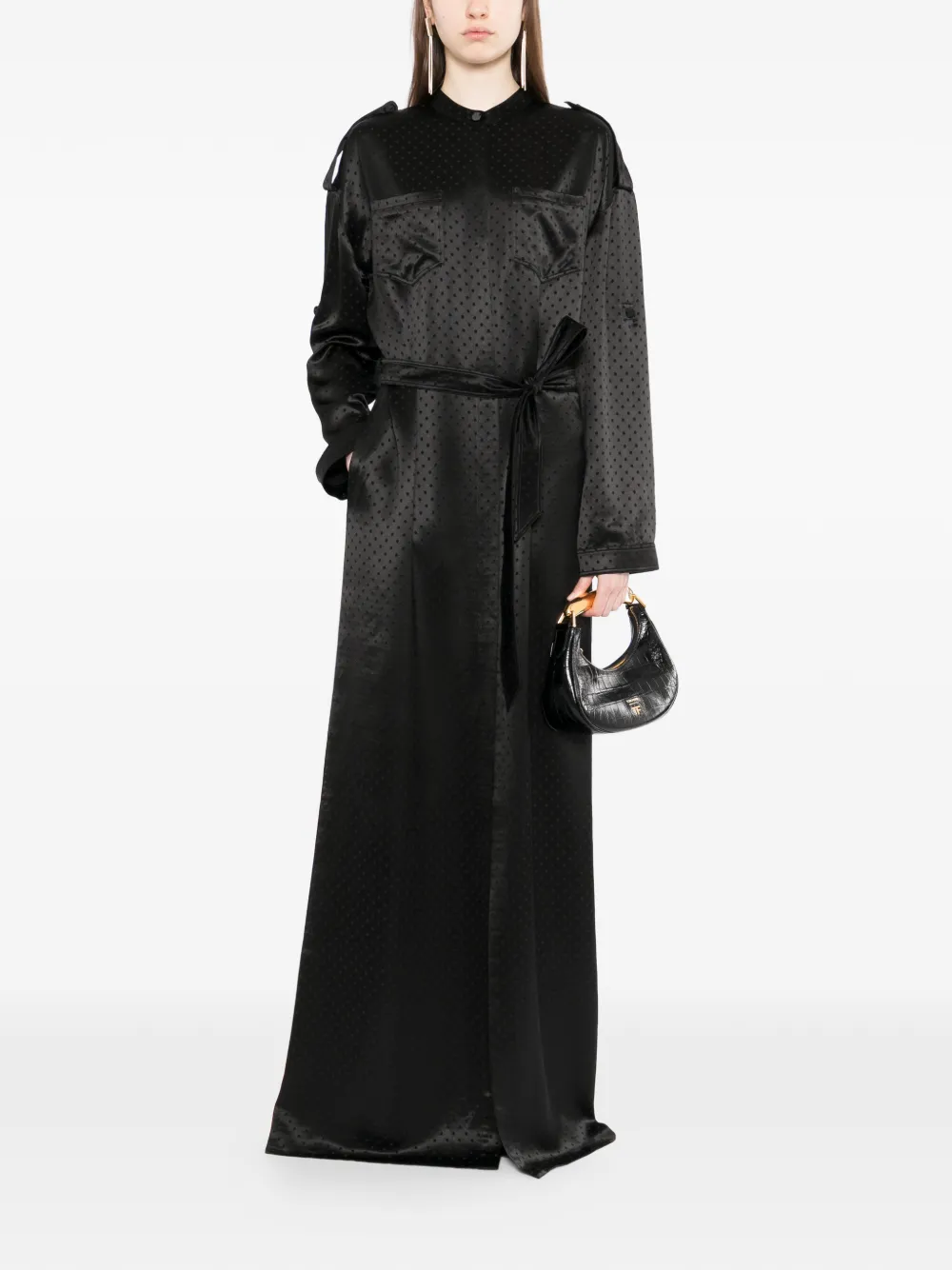 TOM FORD polka-dot tie waist dress - Zwart