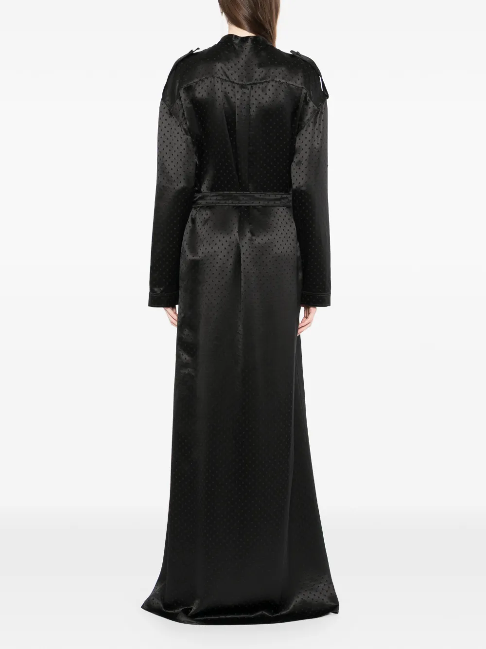 TOM FORD Jurk met gestrikte taille en stippen Zwart