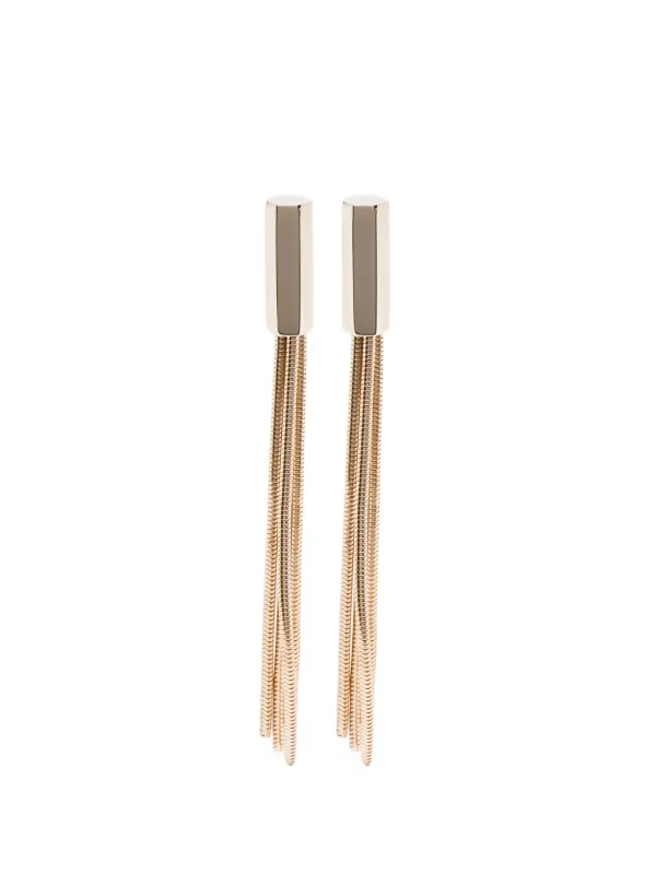 Tom Ford Chain Tassel Earrings in Gold
