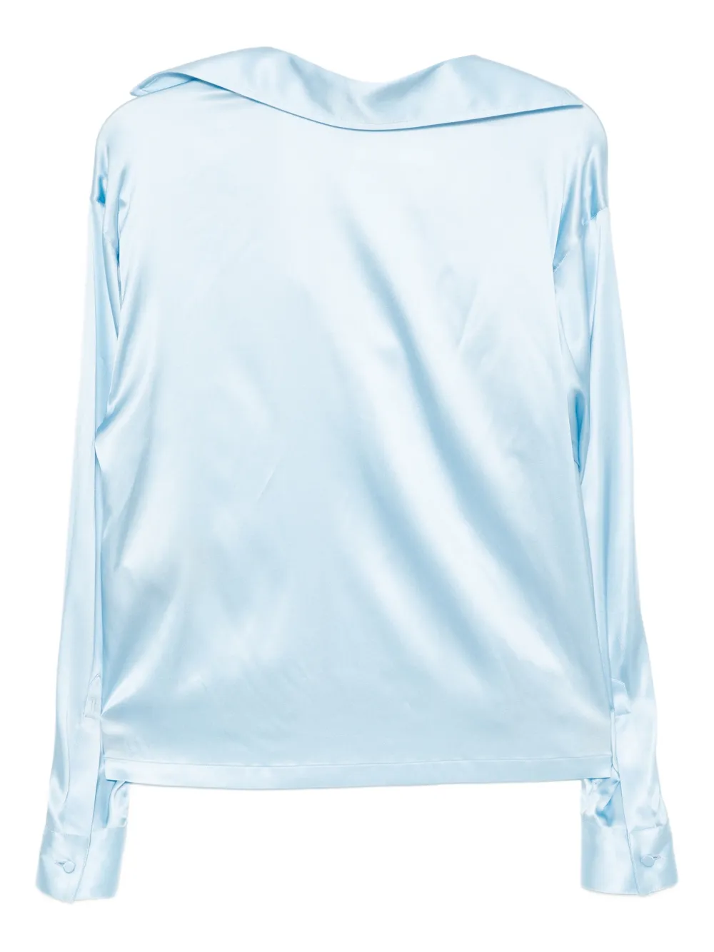 TOM FORD Satijnen polotop met geborduurd logo - Blauw
