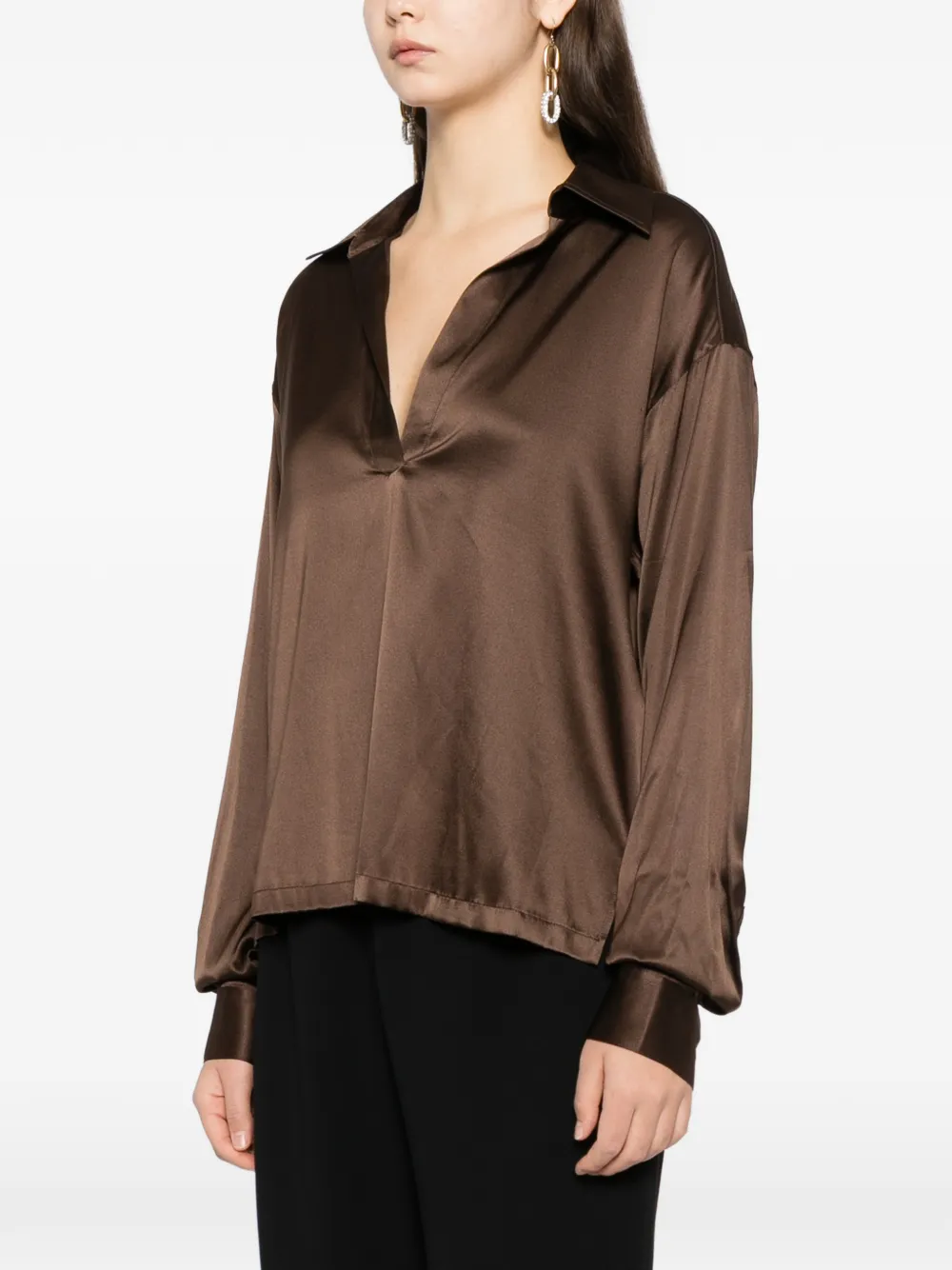  Tom Ford Satin Blouse - Brown 